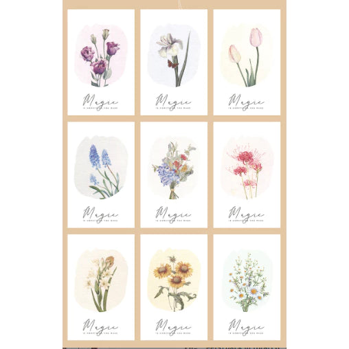 (5sheets/pack) English love single page small card bouquet flower greeting card