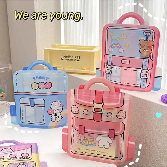 1pc Cute Cartoon Backpack Jewelry Small Object Storage Bag Snack Ziplock Packaging Bag