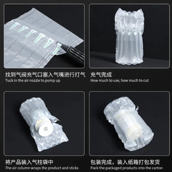 5pcs air column bag inflatable packing bubble bag protective column bubble wraps