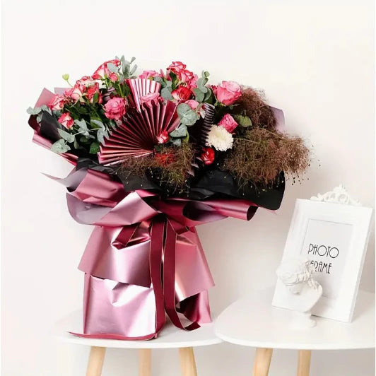20pcs | Metallic Flower Paper Bouquet Wrapping Paper Wrapped Flower Paper