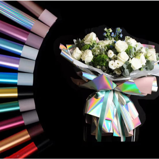 20pcs | Metallic Flower Paper Bouquet Wrapping Paper Wrapped Flower Paper