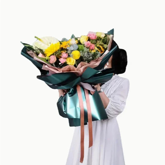 20pcs | Metallic Flower Paper Bouquet Wrapping Paper Wrapped Flower Paper