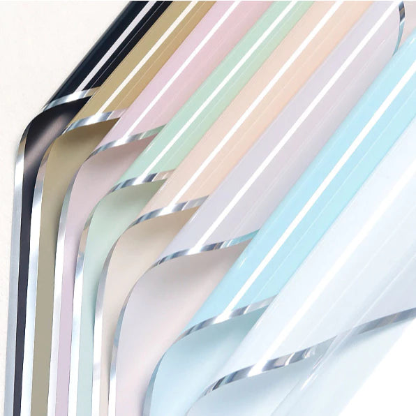 20pcs Silver Edge Waterproof Floral Wrapping Paper Sheets Frosted Bouquet Packaging Paper