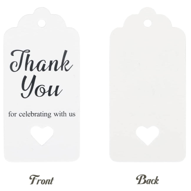 100pcs | BLACK Thankyou Stamping Paper Gift Tags Hang Label Decor Wedding Gift Tag