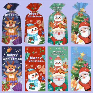 50pcs Christmas loot bags Santa candy cookie gift Packaging OPP Pouch