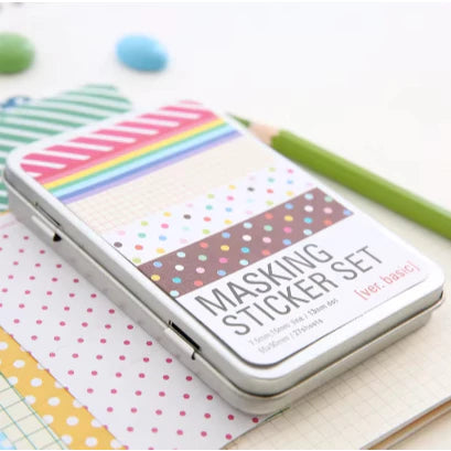 27pcs/box Masking Sticker Set With Stickers Box Sticker Notebook Planner School Supplies