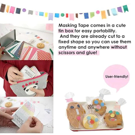 27pcs/box Masking Sticker Set With Stickers Box Sticker Notebook Planner School Supplies