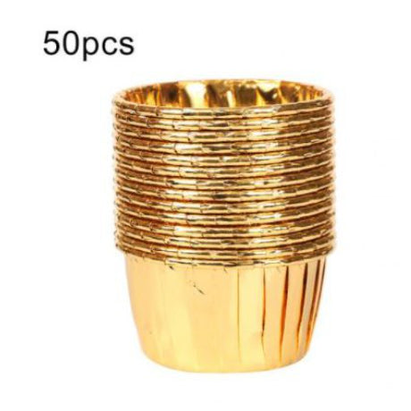 50pcs | Colorful Aluminum Foil Cupcake Liner Paper Cups Baking Muffin Liner