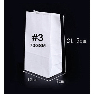 White Paper Bag by 50Pcs. Per pack| Gift Wrapping Paper Bag Kraft Paper Wrapping Bag 70gsm