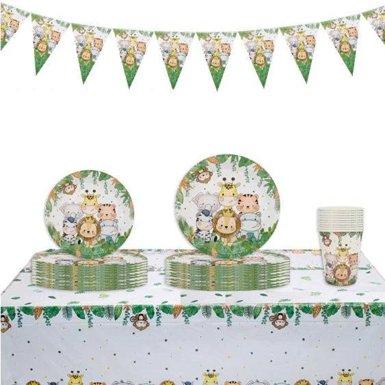 Jungle Animal Lion King Theme Design Disposable Tableware Set Jungle Safari theme