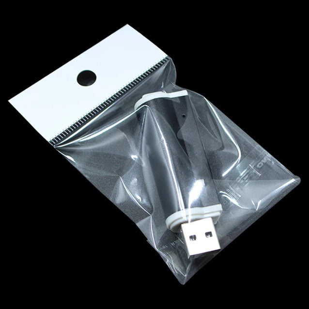 100pcs White Header OPP Adhesive Resealable Plastic Bag