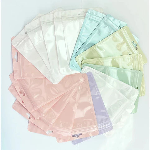 1pc Macaroon color ziplock bag, mobile phone case, jewelry ziplock bag