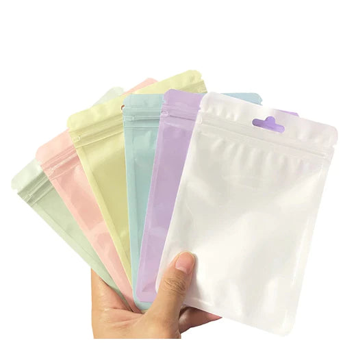 1pc Macaroon color ziplock bag, mobile phone case, jewelry ziplock bag