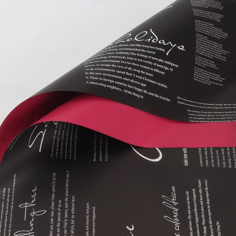 20pcs | Two-color English Letter Flower packaging Korean style wrapping paper