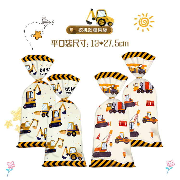 50pcs Cookie Candy Bag with Gold Ties Rainbow loot Bags Party Supplies Table Decoration