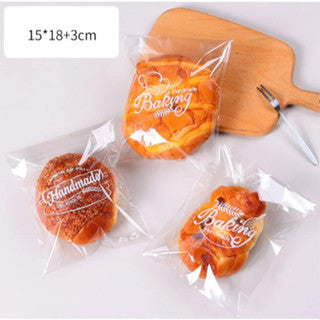 100Pcs Bread Packaging Bag Self Adhesive Plastic Food Donut Pastry Bag