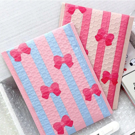 1pc BOW PATTERN Waterproof Bubble Mailers Padded Envelopes Poly Mailer Self Seal Envelope