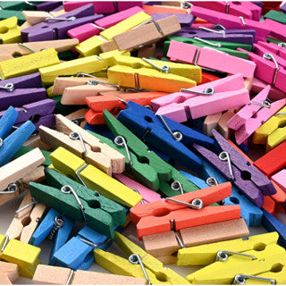50pcs Natural Mini Wooden Clips for Clothespins Decorative Photos Papers