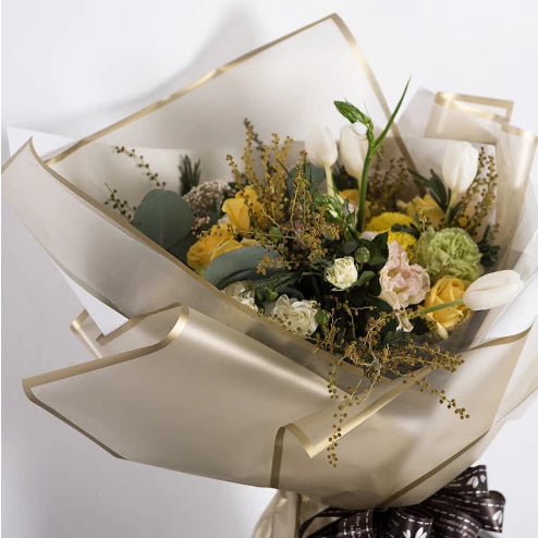 20pcs Transparent Colored Edge Flower Wrapper Korean Wrapper Accesories Paper Wrapping