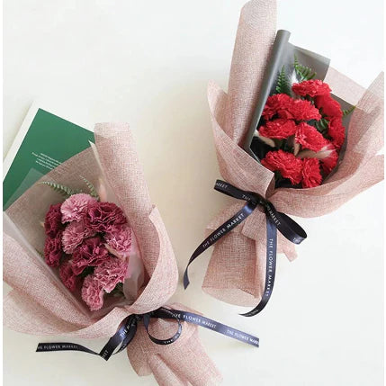 (48cmx5yards) Flower colored linen roll retro floral diy material flower packaging