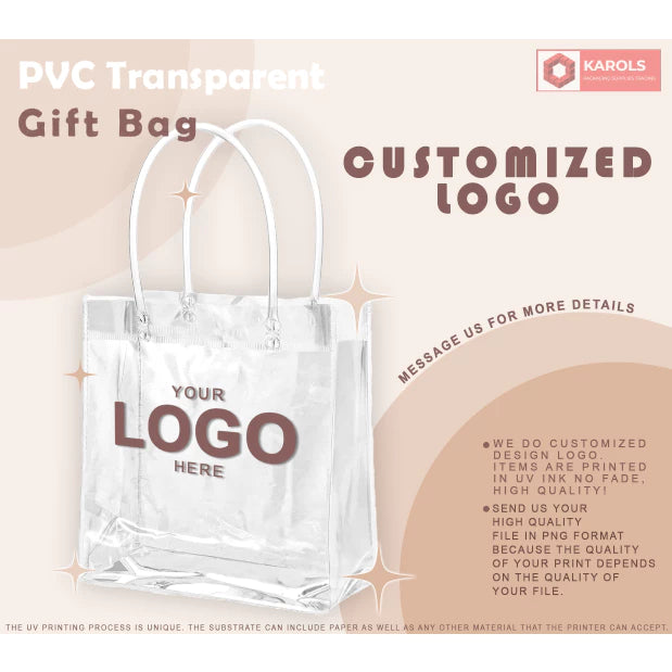 PVC/ Plastic Transparent Bag / Transparent Tote handbag gift Clear bag gift packaging bag