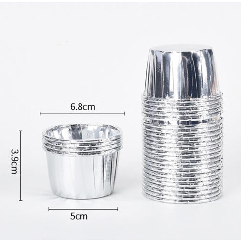 50pcs | Colorful Aluminum Foil Cupcake Liner Paper Cups Baking Muffin Liner