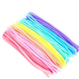 | 100PCS 8mm Fuzzy Wire Colored Chenille Wires Fluffy Sticks Stems Twist Tie for Kids