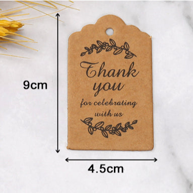 100pcs | BLACK Thankyou Stamping Paper Gift Tags Hang Label Decor Wedding Gift Tag