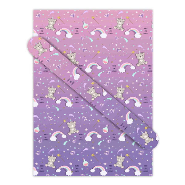 5pcs | Purple Bear Color gift wrapping paper nostalgic elegant size birthday Wrapping pape
