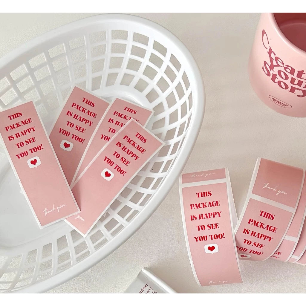 PINK Rectangular stickers gift box sealed sticker