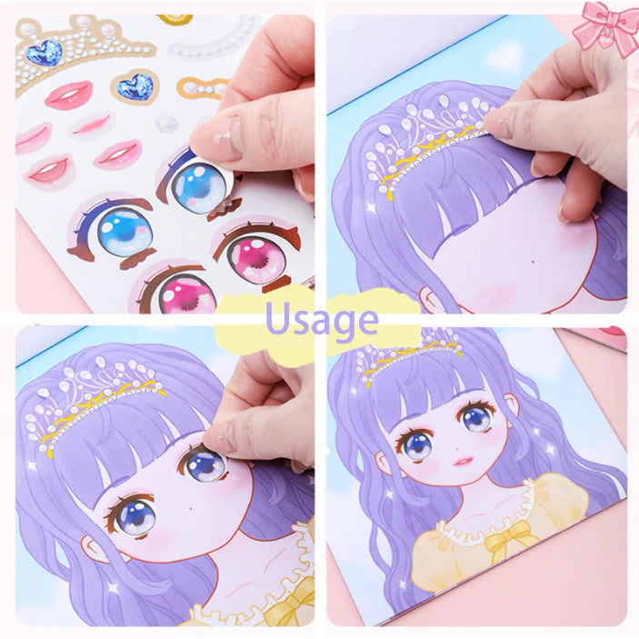 4 SET | Princess Dressup Stickers Beautiful Princess Change Costume Stickers