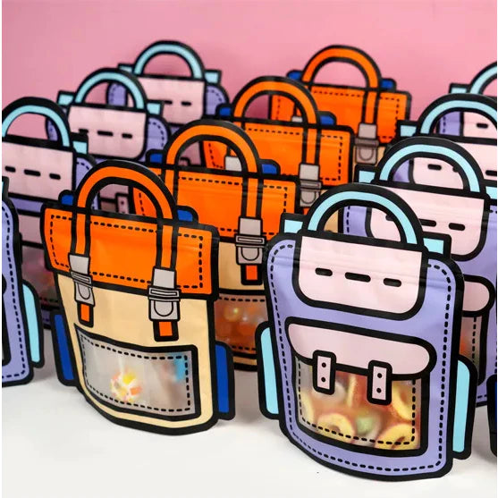 Window Plastic Self-sealing Candy Bags, Candy Bags for Birthday Party Loot Bag