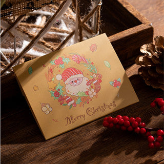 1pc New Christmas tri-fold greeting card Christmas small card gift message card