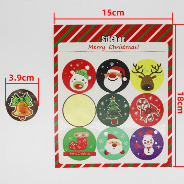 (10sheets/90pcs) Christmas Santa Label Sticker Gift Package Stickers for Candy Box