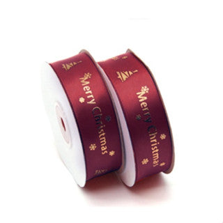 25 yards 2.5 cm Christmas Gift ribbon Wrapping merry christmas Gift satin Ribbon