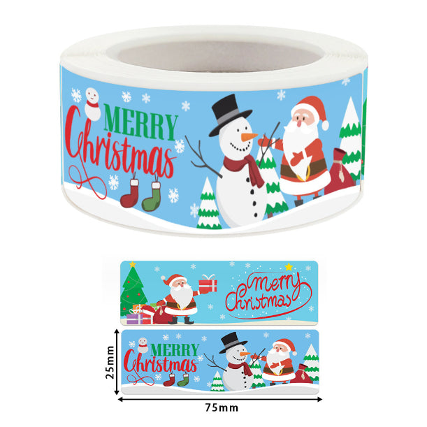 120 pcs/roll red roll Christmas long sticker gift box seal sticker label