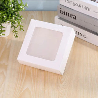 1pc Window Gift Box Foldable Kraft Packaging Paper Gift Box