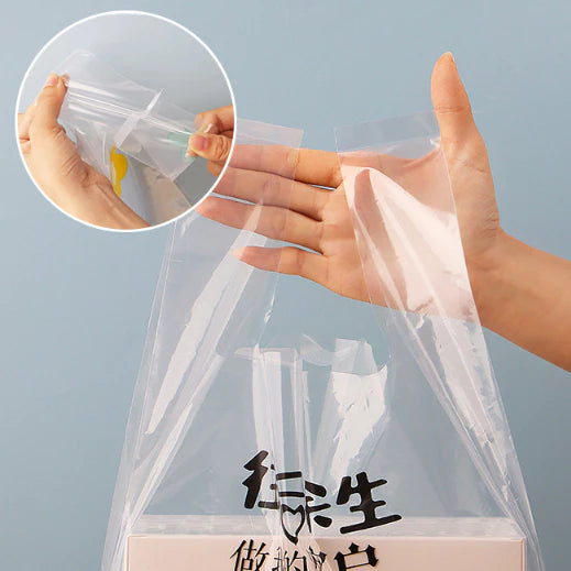 50pcs Transparent vest bag, takeaway bag, baked food catering tote bag