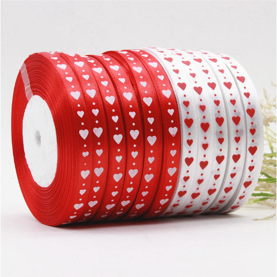 1cm/5yards | bronzing love ribbon flowers bouquet packaging ribbon gift box Ribbon