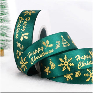 25 yards 2.5 cm Christmas Gift ribbon Wrapping merry christmas Gift satin Ribbon