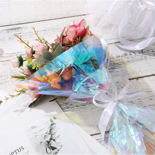 20pcs 57cm*57cm Holographic Flower wrapping film Waterproof floral wrapping paper