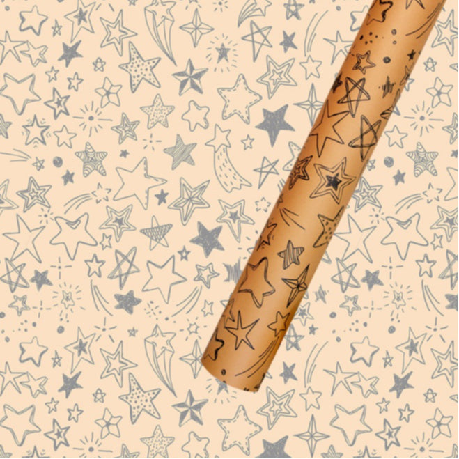 5pcs | Yellow Kraft Paper Flower Rapping Paper DIY Holiday Gift Gift Wrapping Paper