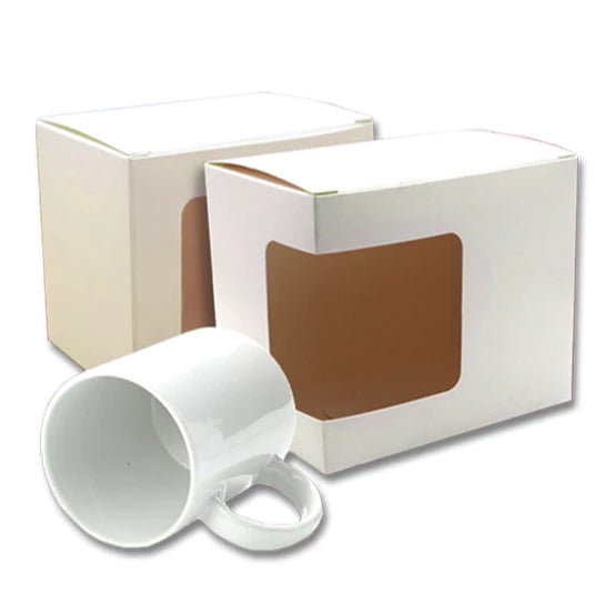 50pcs Window Mug Box Side or Center Window Mug Box