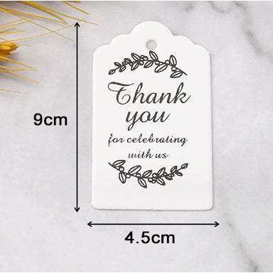 100pcs | BLACK Thankyou Stamping Paper Gift Tags Hang Label Decor Wedding Gift Tag