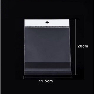 100pcs White Header OPP Adhesive Resealable Plastic Bag