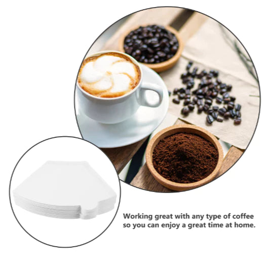 40PCS/100PCS Fan Coffee Paper Filters Hand-Poured Drip White Paper Filter New Coffee Filter