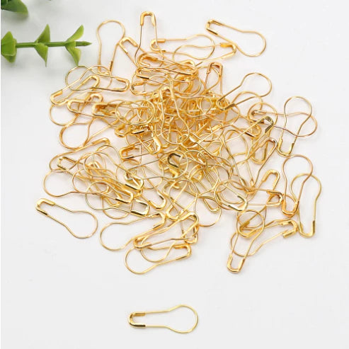 100Pcs Gold Pins Bulb Gourd Shape Metal Clips Tag Pins