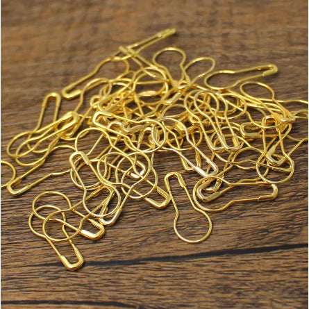 100Pcs Gold Pins Bulb Gourd Shape Metal Clips Tag Pins