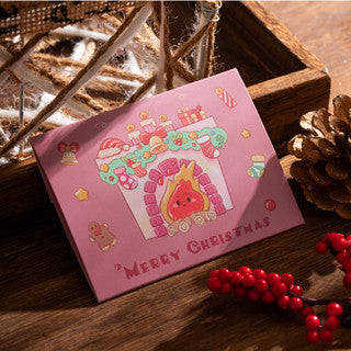1pc New Christmas tri-fold greeting card Christmas small card gift message card