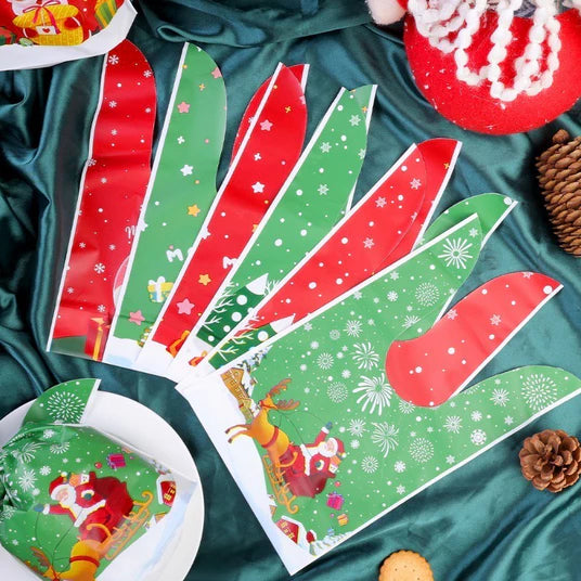 50Pcs/5in1 Random set Rabbit Long Ear Design Christmas Biscuit Candy Bags
